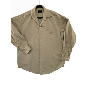 Nautica Vintage Oxford Shirt Cotton‎ Button Up Long Sleeve Mens Size 16 1/2